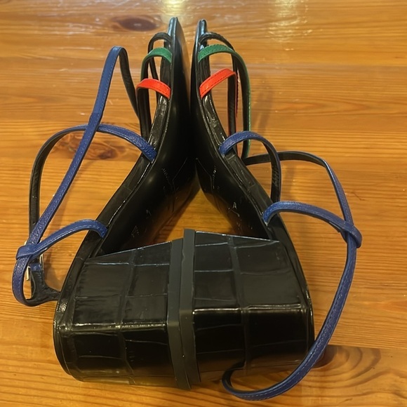 Sigerson Morrison Ellia Strappy Multicolor Block Heel Sandals. Size 37.5 - Picture 8 of 11